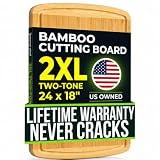 HUGE 24 Inch Bamboo Cutting Board with Lifetime Replacement...
