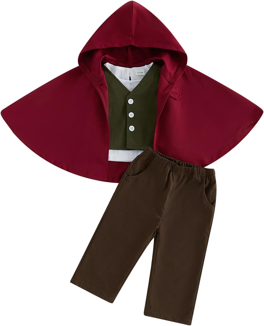 Canis Infant Toddler Baby Boys Halloween Costume Medieval Ring Bearer Long Sleeve Shirt Vest Cloak and Pants 4pcs Outfit Set
