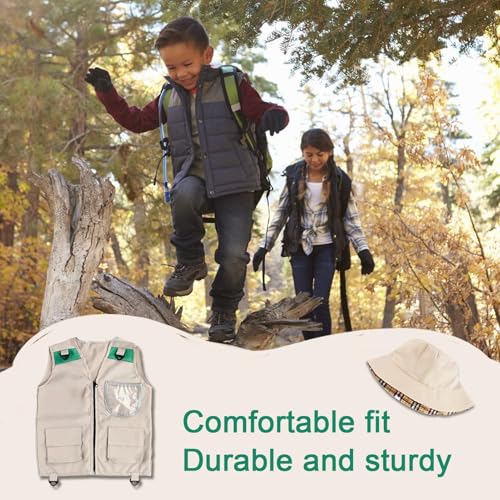 Kit de exploración para niños con chaleco lavable de safari y senderismo 3