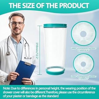 Zoomara Protection Genou Douche, Douche et Piscine pour douche, Réutilisable Plaster Genoux Protection, Maintenir le Bandage au Sec, Protege Platre Jambe Adulte