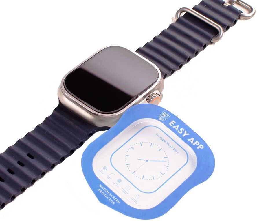 Coverzone Apple Watch Ultra ile uyumlu 49mm Easy Temperli Cam Apple Watch Ultra ile uyumlu Ekran Koruyucu Renksiz Ultra Serisi 1/2/3 ile Uyumlu Şeffaf Ekran Koruyucu, Darbe Önleyici Koruma Camı - Görsel 5