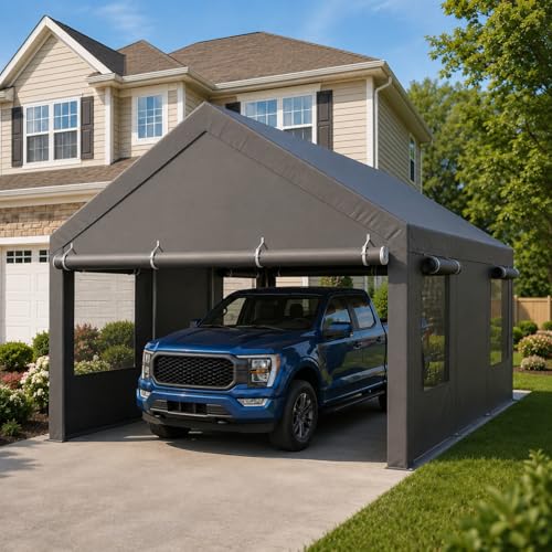 12x20 FT Heavy Duty Carport Canopy, All-Weather Vehicle...