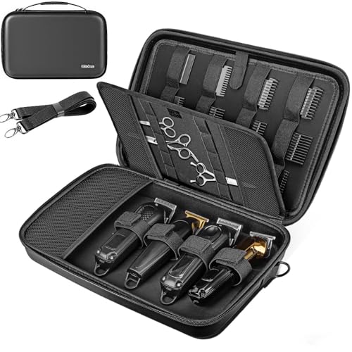 KiddoCraze Barber Bags for Hair Clippers and Supplies Hair Cutting Barber Case Supplies Organizer Hair Trimmer Organizer for Men Razor Guard Grooming Kits (Case Only)