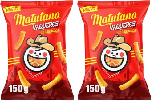 Matutano Vaqueros, Snack con sabor barbacoa, 150 gramos (Paquete de 2)