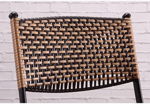 Foldable Woven Rattan Chair with Backrest - Compact Balcony Stool for Outdoor Leisure, Stylish Small Chair for Patio or Garden, Space-Saving Design