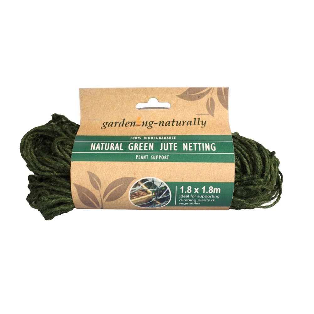 Gardening Naturally Green Jute Netting Pea And Bean Biodegradable String Netting (, 1.8M X 1.8M)