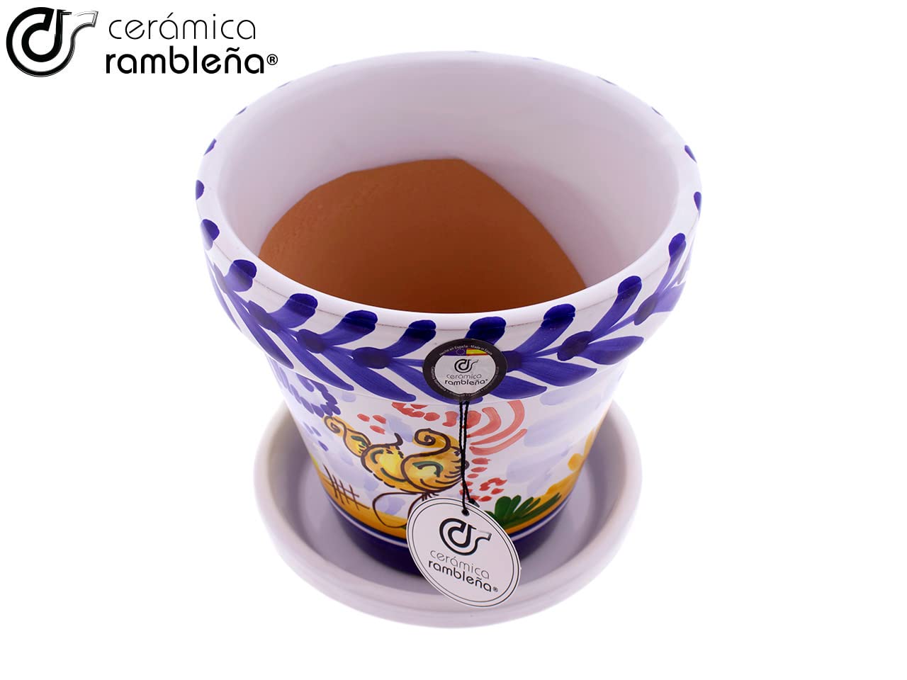 Anfora In Ceramica Spagnola RAMBLEÑA - Doppio Manico, 4 Litri, Fatto A Mano | Modello D02 - Foto 11