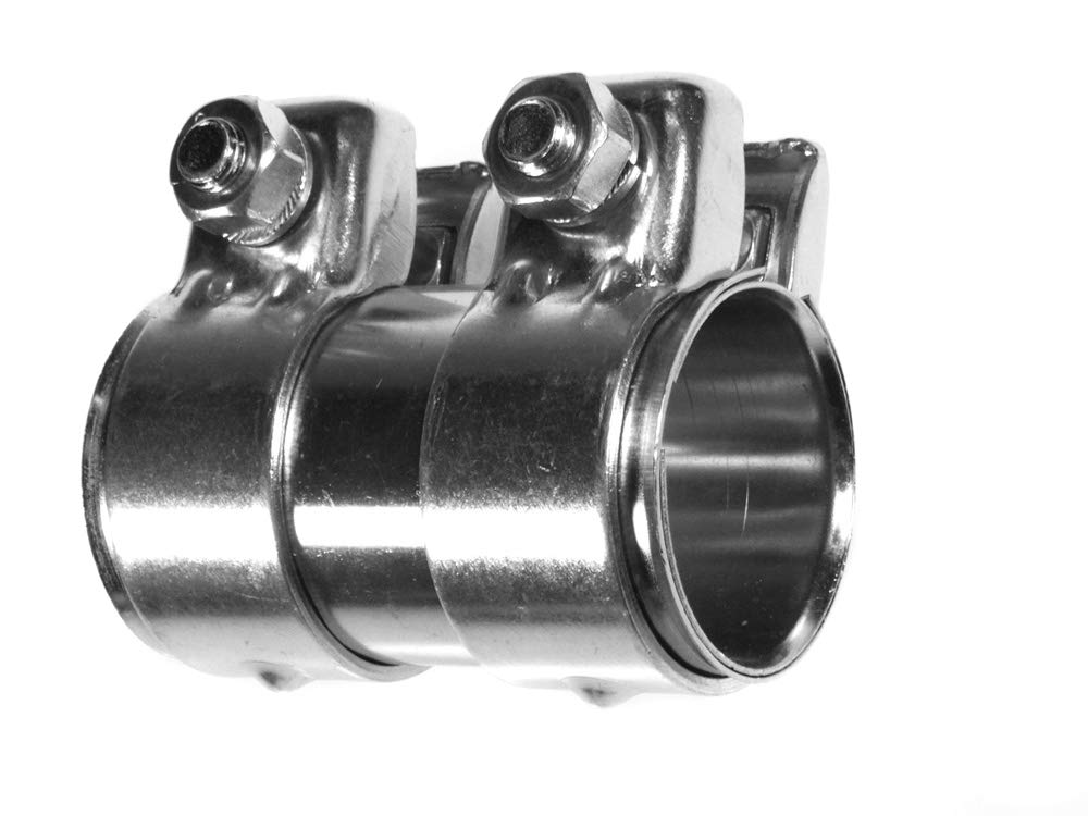 Bits4reasons Silver E-Tech Ec008 New Model Heavy Duty Adjustable Exhaust Pipe Joiner/Connector 44Mm To 46Mm, 90Mm Long