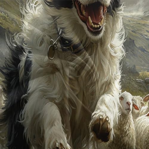 Housse de couette Border Collie literie microfibres fermeture éclair facile