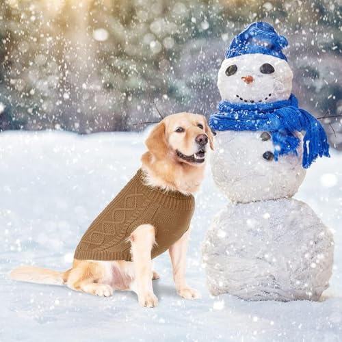 Image of BINGPET Dog Sweater for Medium Dogs, Turtleneck Knitted Clothes
