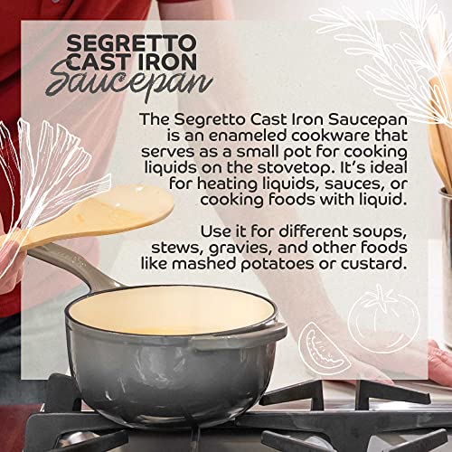 Small Sauce Pan With Lid, 2.13 Qt Rosso (Gradient Red) Sauce Pot, Small Pot With Stay Cool Helper Handle And Tight-Fitting Lid - Segretto Cookware #TOP3
