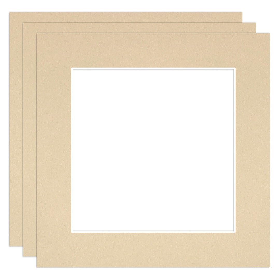 Procut Global 5x5" Ivory Picture Mounts - Fits 3.5x3.5" Photo Size