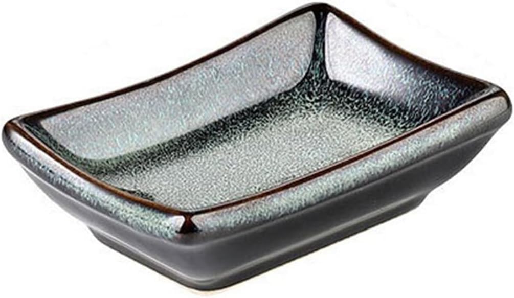 Soßenschale, Keramik-Doppelfach-Gewürzteller, kreativer Snack-Dip-Haushalts-Schüsselteller(Small)