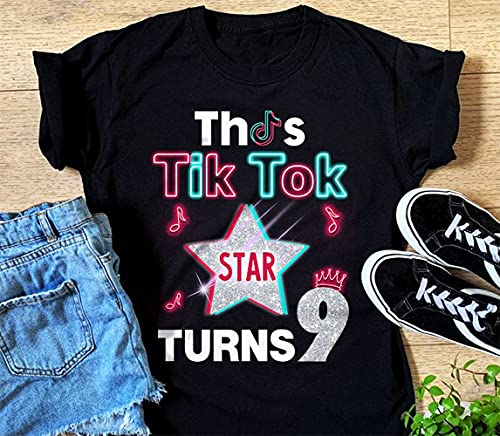 Personalized Tik'Tok-Star Birthday Custom Name And Age Gifts Family Matching Birthday Gifts T-Shirts Unisex (Youth-Toddler-Adult) Fanset Tik'Toker Birthday Boy Girl Party Shirt