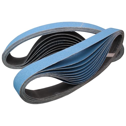 2x42 Sanding Belts for Metal 80 Grit 10 Pack