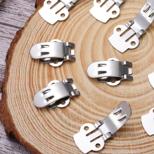 FRCOLOR 50Pcs Decorative Shoe Clips Stainless Steel Embellishments for DIY Craft Projects Portable and Durable Flat Buckle Accessories for Shoes Elegant Rhinestones Silver Finish4