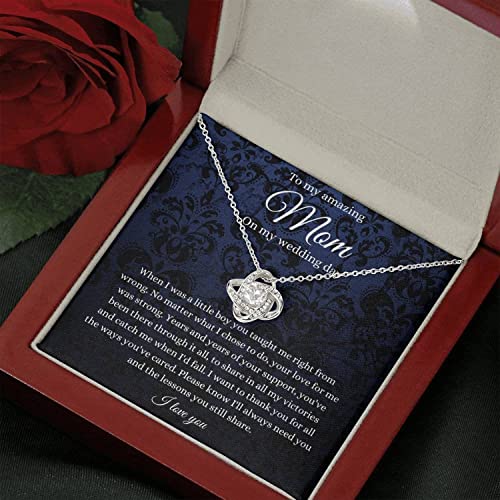 Quote Love Knot, To Mom On My Wedding Day, Mother Of The Groom Gift From Son, Mother Of The Groom Necklace From Son On Wedding Day Wedding Day, Gift For Daughter Gifts Birthday, on Christmas Luxury ne4