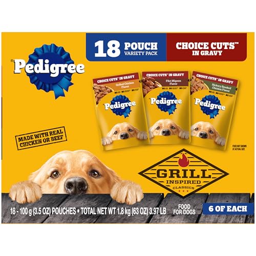 Pedigree Choice Cuts In Gravy Adult Soft Wet Dog Food 18 Count Variety Pack 35 oz Pouches