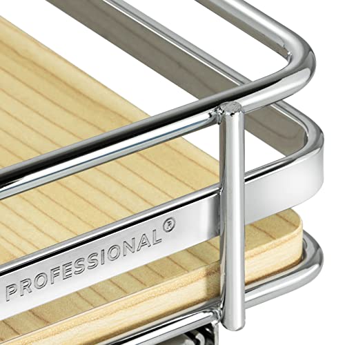 LYNK PROFESSIONAL® Élite™ Pull Out Spice Rack Organizer for Inside Kitchen Cabinets - 6-1/4 inch Wide - Slide Out Drawer – Wood/Chrome Sliding Spice Cabinet Organization Shelf Racks - 1 Tier - Thumbnail 7