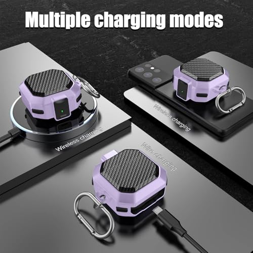Image of Armor Secuer Lock Case Cover Compatible for Samsung Galaxy Buds Core (2025) -Purple