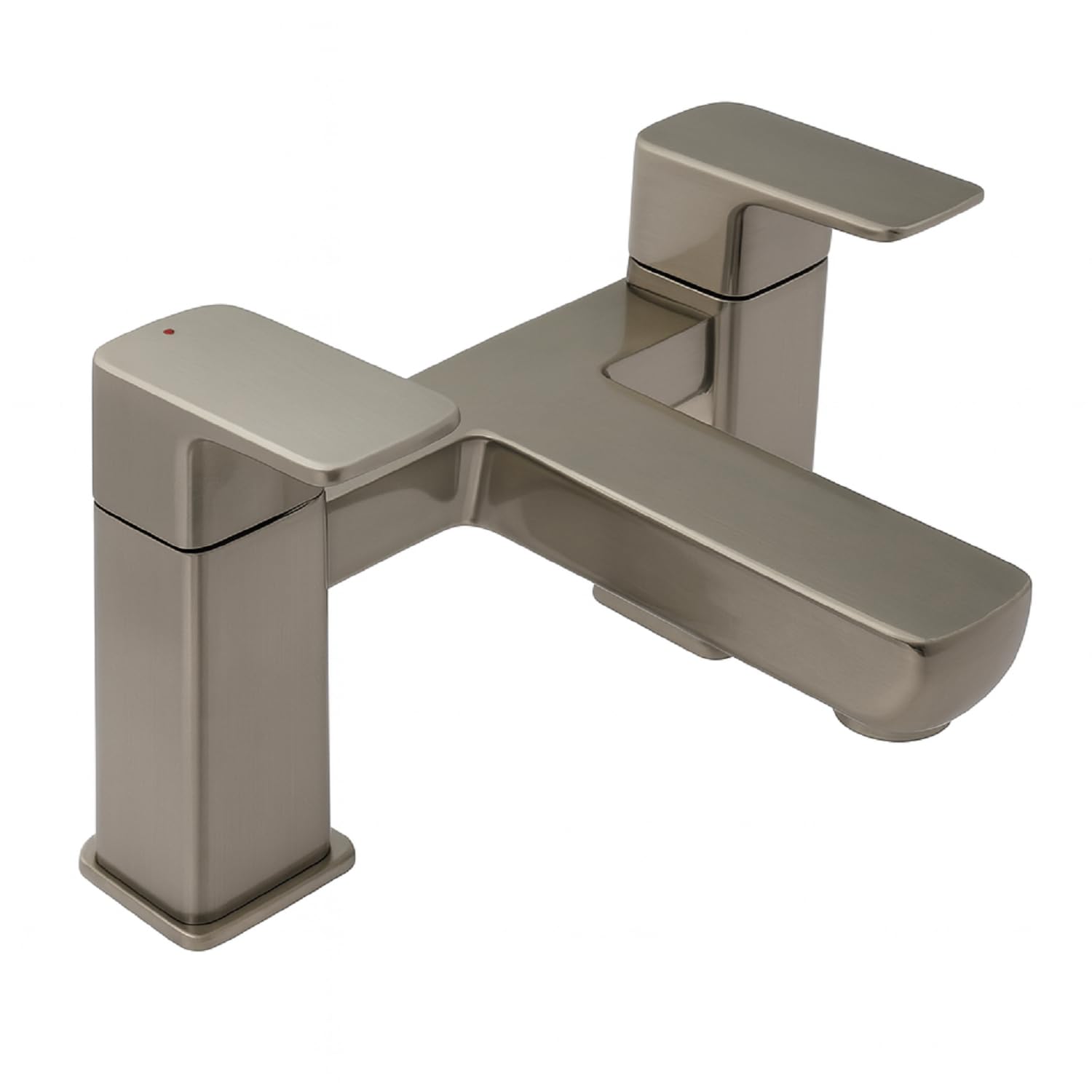 Xcel Home Copper Caja Brushed Nickel Bath Filler Tap – Modern Deck Mounted Mixer