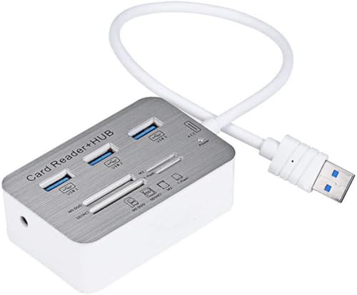 Miniatura 3 de JacobsParts Hub USB 3.0 de 3 puertos con lector de tarjetas MS SD M2 TF Multi-en-1 Adaptador de memoria
