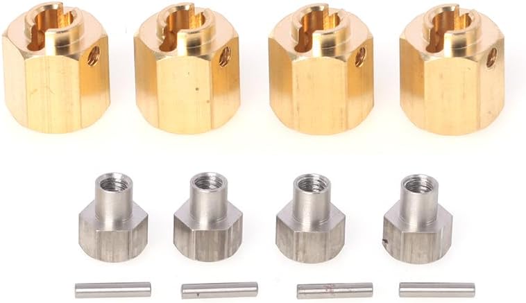 LCX 1/10th RC Crawler Car Brass Wheel Hex Hubs Drive Adapter for Axial SCX10 III SCX10 PRO UTB10 Capra, Upgrades Parts Accessories (12mm / 0.47 in)