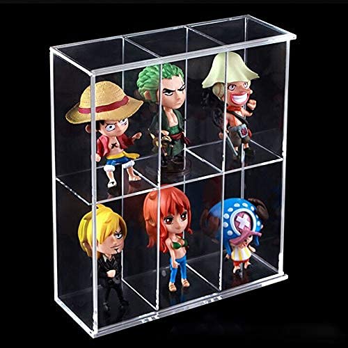 ELEpure Clear Mounted for Hot Wheels Acrylic Display Case Cabinet for Mini Funko Pop Figures, 6 Compartments wcase for Mini Toys/Rock Stone, Each Compartment: 2.4â€ W x 2.4â€ D x 4.3â€H