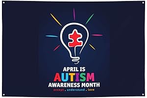 Autism Awareness Month Banner, Advocacy & Acceptance Sign for Outdoor