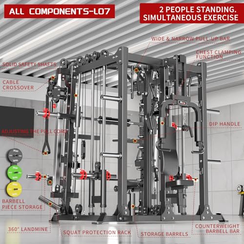 Smith Machine Included Weight Bench & Plates
