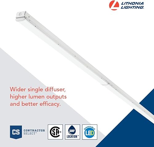 Miniatura 3 de Lithonia Lighting Tira de luz LED de 1 luz, accesorio de iluminación de techo LED lineal de 8 pies, 11000 lúmenes, 4000 K, regulable, MVOLT, para