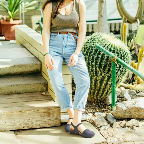 Image of PARTY Closed Toe Sandals Women, Barefoot Arch Support Flat Sandals for Office Work and Travel with Comfortable Cork Footbed