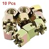 10Pcs M12 x 1.25mm Pitch Hex Slotted Castle Nut,Grade 4.8 Carbon Steel Hexagon Castle Nuts for Wheel Bearings,Mechanical Equipment,Chromatic