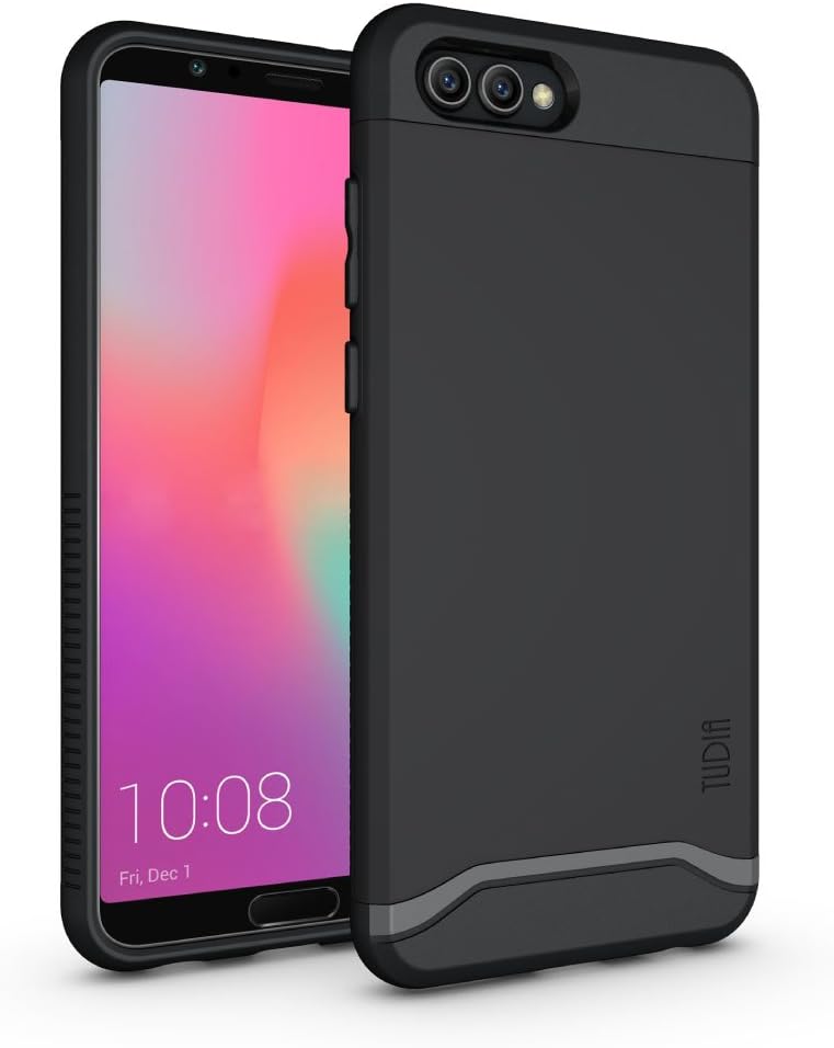 Honor View 10 / Honor V10 Case, TUDIA Slim-Fit Heavy Duty [Merge] Extreme Protection/Rugged but Slim Dual Layer Case for Huawei Honor View 10 / Honor V10 (Matte Black)