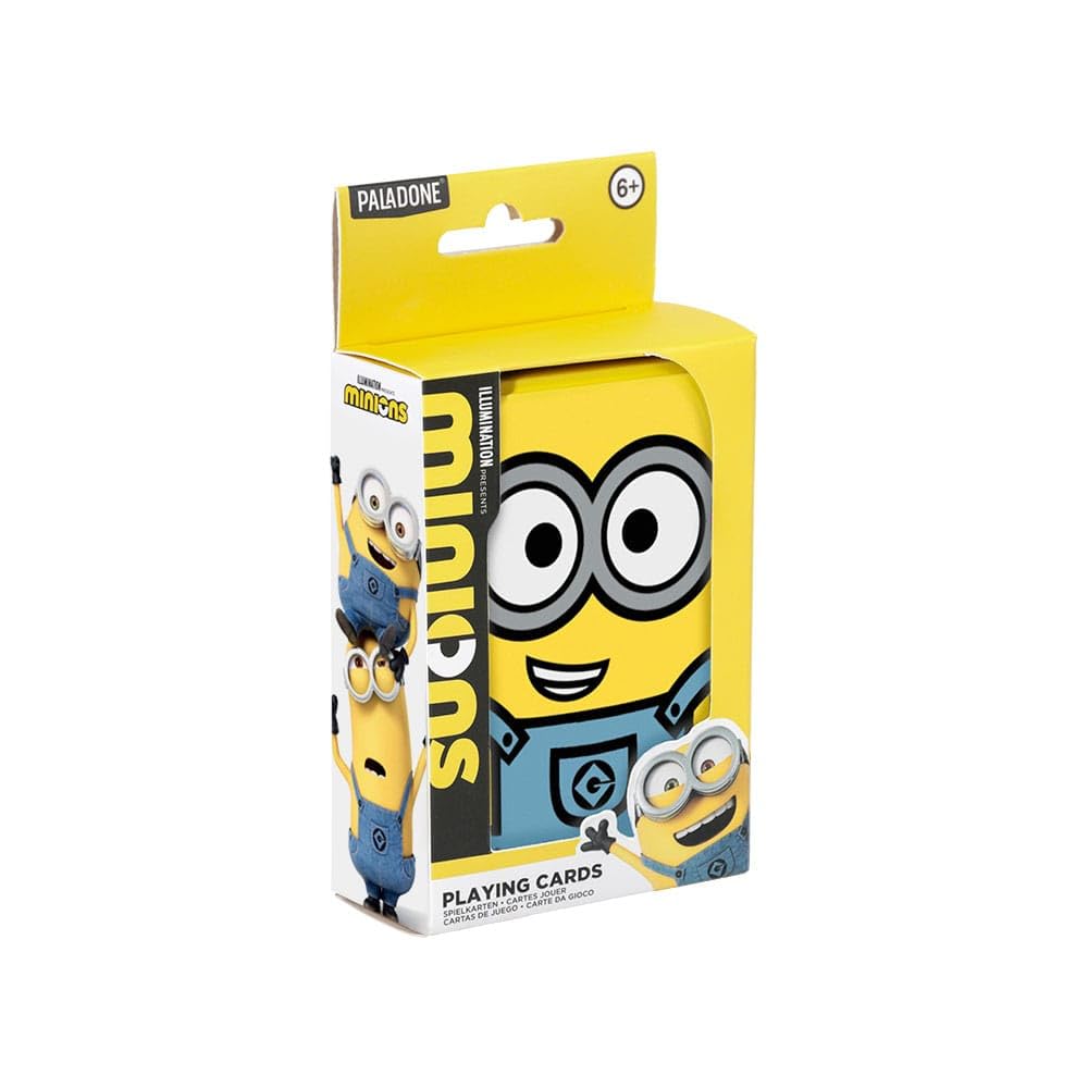 Paladone Ilustrowane karty do gry Minionki – oficjalnie licencjonowana klasyczna gra karciana Despicable Me w puszce kolekcjonerskiej, kultowe postacie z udziałem Kevina Stuarta i Boba, prezent dla