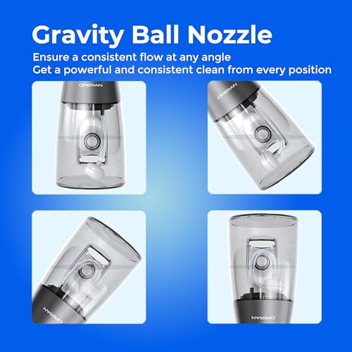 Image of Operan 300ml Cordless Water Dental Flosser, Portable Water Flossers for Teeth, 4 Pulse Modes IPX7 Waterproof Oral Irrigator with 4 Tips, 21 Days Runtime for Travel, Home, Braces, Gum Care, Black+1Pack