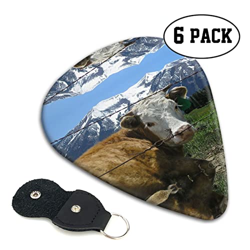 Ensemble de 6 médiators de guitare vache animal de ferme pour guitare acoustique, guitare électrique, basse, ukulélé… - Les Beatles, Paul McCartney, John Lennon, RIngo Starr, George Harrison Ensemble de 6 médiators de guitare vache animal de ferme pour guitare acoustique, guitare électrique, basse, ukulélé… – Image 3