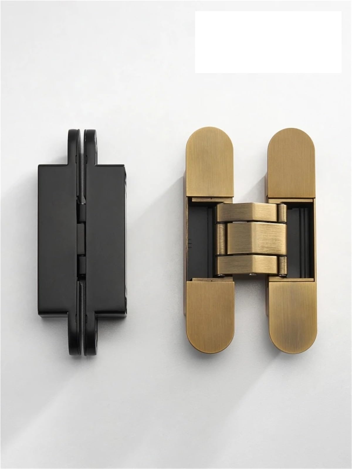 Charnières invisibles 3D chrome brillant pour portes de dressing et intérieur moderne