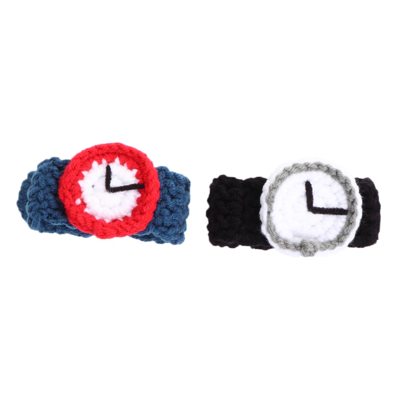 FAVOMOTO 2pcs Funny Cartoon Knitted Wristwatches for Couples and Students Soft Bracelets and Black for Parties and Festivals