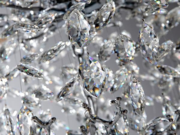 YUYI 20 Pack K9 Crystal Strands for Tree Branch Chandelier – Clear Hanging Crystal, Spare Parts for Modern Tree Branch Chandelier Light Fixture