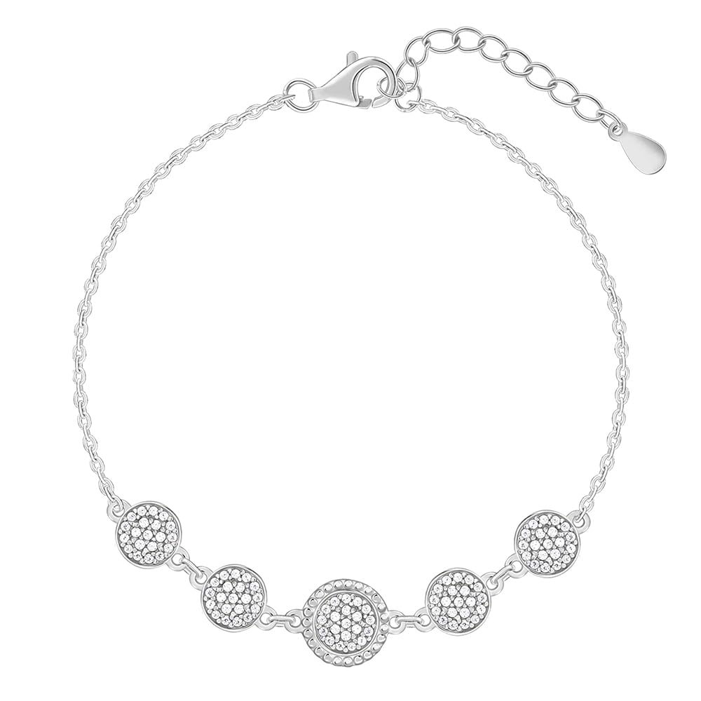 925 Silver Circle Circus Bracelet, Adjustable | Gifts for Women and Girls | With Certificate of Authenticity and 925 Stamp | 6 Months Warranty-image-0