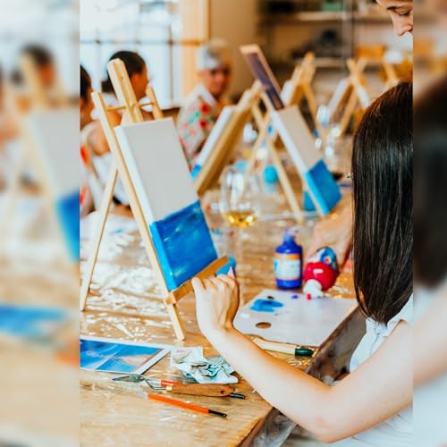 Image of AROIC 20Pack 11.8in Wood Easels,Painting Party Easel,Canvas Holder | Kids Student Tabletop Easels for Painting,Easel Stand for Painting Canvases,Portable Canvas Photo Picture Sign Holder