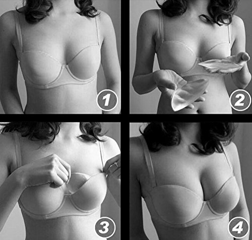 ieasysexy Summer Hot Selling Women Waterproof Silicone Triangle Nipple Cover Pads for Swimsuit Bras,Bikini Tops Gel Inserts,Thick Push Up Enhance Invisible Self Adhesive Bra Insert Breast Pads for Wedding Dress Evening Dress Bikini Swimsuit Pads