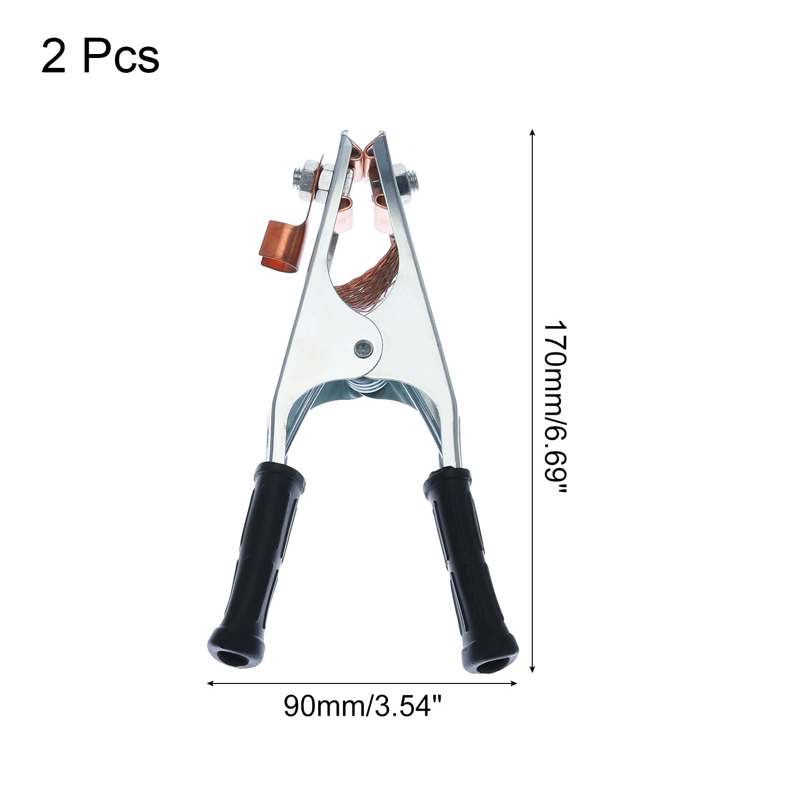 MECCANIXITY 300A Welding Ground Clamp, Iron A-Shape Welding Machine Grounding Clamp Earth Ground Cable Wire Grip Clip for Welding Machine2 Pack of