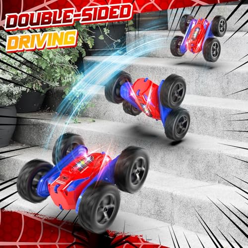 Remote Control Car, Double-Sided 360 ° Flipping Rotating RC Car, RC Stunt Car with Colorful LED Lights, 4WD RC Toy Car for Boys Age 8-12 and Boys Girls Birthday Present - Image 5
