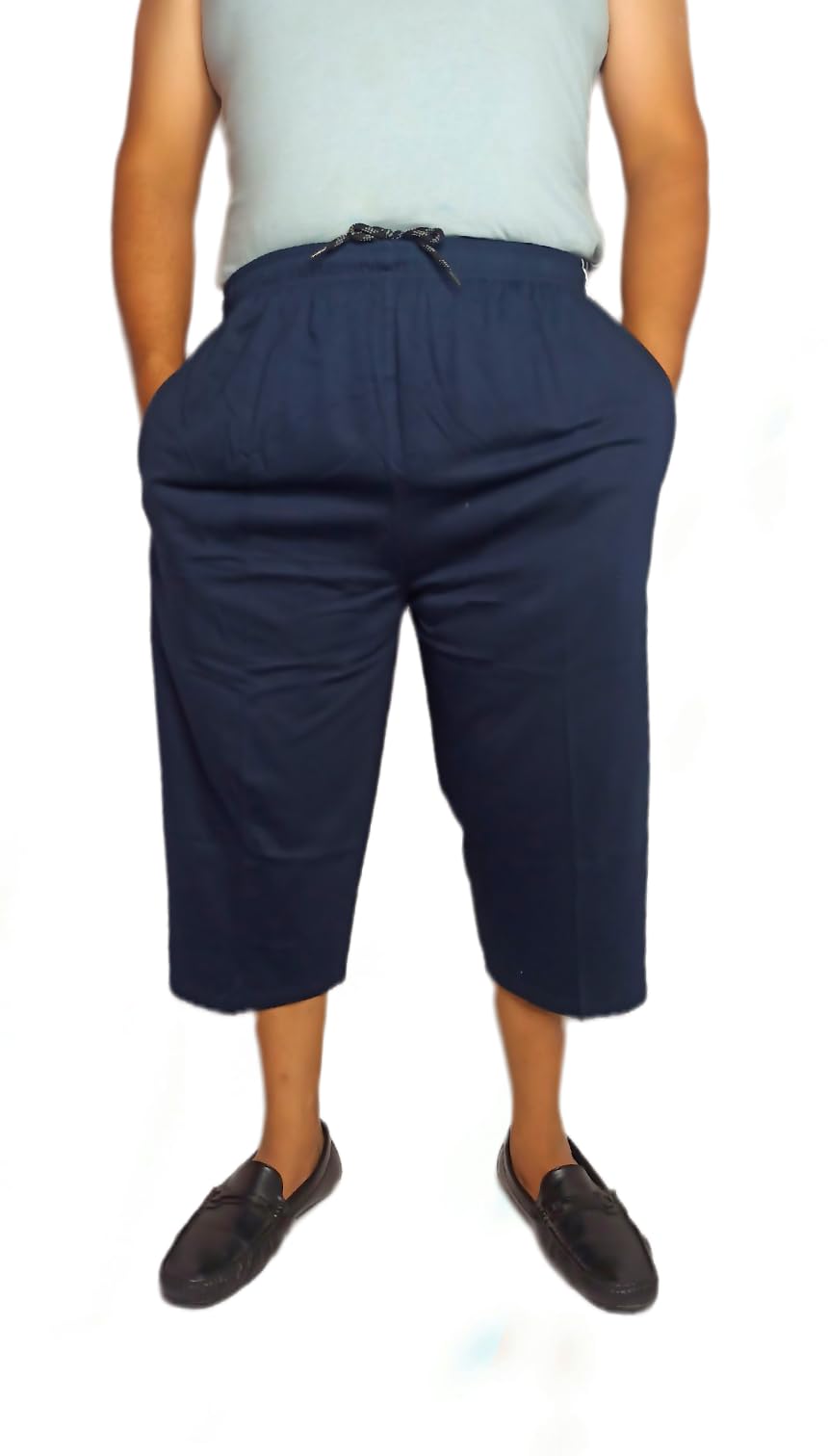 Mens Cotton Three by Fourth, 3/4, Capri with Three Mobile Pocket one is Zipper Pocket/Elastic Waist with Drawstring/Front embroeded Brand Logo Three Quarter-picture-15