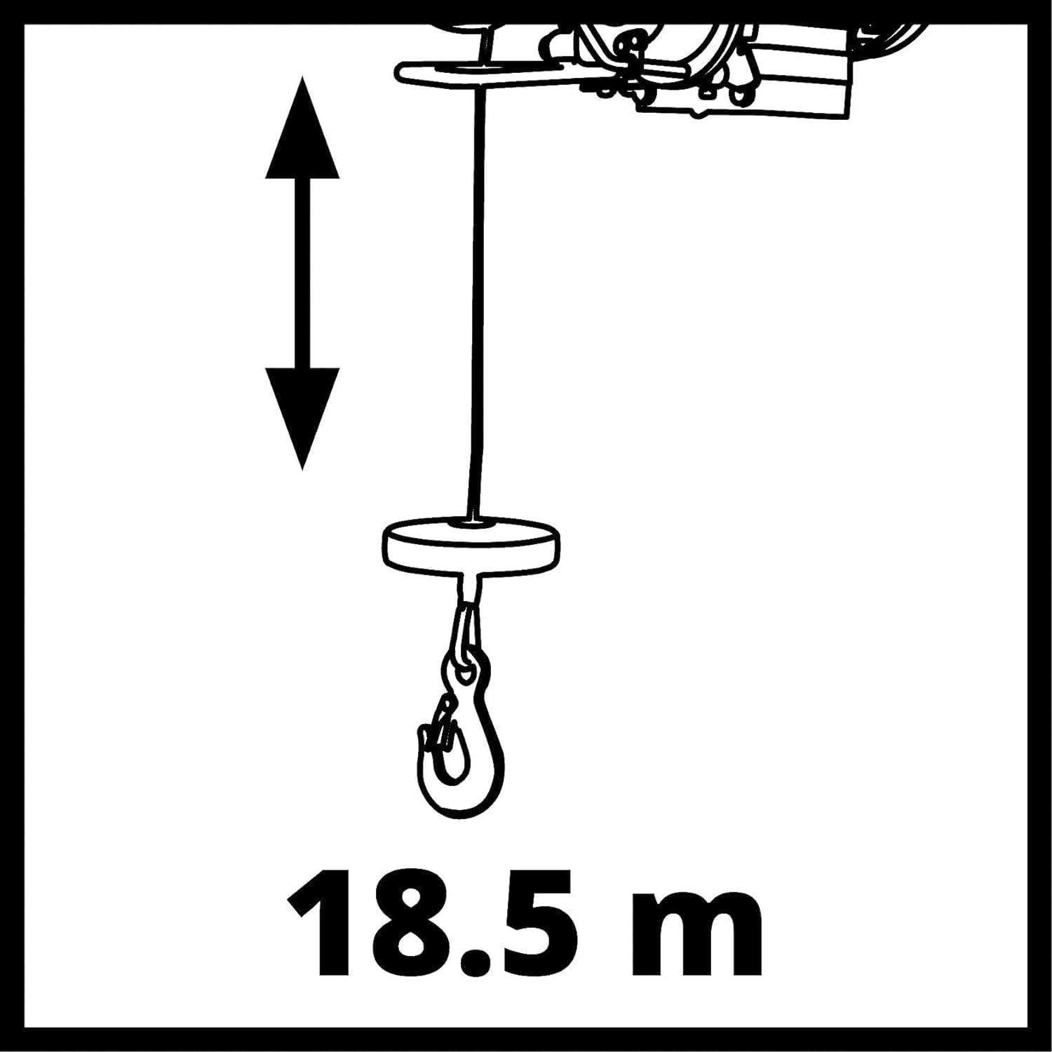 Einhell Wciągarka linowa TC-EH 600 (1050 W, nośność bez rolki zwrotnej 300 kg na 18 m/z rolką zwrotną 600 kg na 9 m, linka stalowa 18 m (Ø 4,5 mm), w zestawie z pałąkiem zabezpieczającym na haku