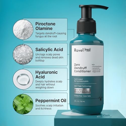 Image of Ravel PRO Anti Dandruff Conditioner | Soothes Scalp Irritation | Reduces Itchiness & Prevents Dandruff | Suitable For All Hair Types | Conditioner for Flake Control | Men & Women - 150ml