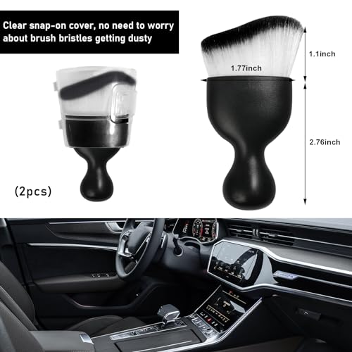 image for Ziciner 2 PCS Car Detailing Brush, Curved Soft Bristles Auto Removal D