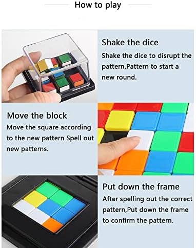 EACHHAHA Race Game-Magic Block Game-Board Games for 2 Players-Genius Square Game-Sequence Puzzle-Brain teasers-Board Games for Boys and Girls 5+ Year Olds